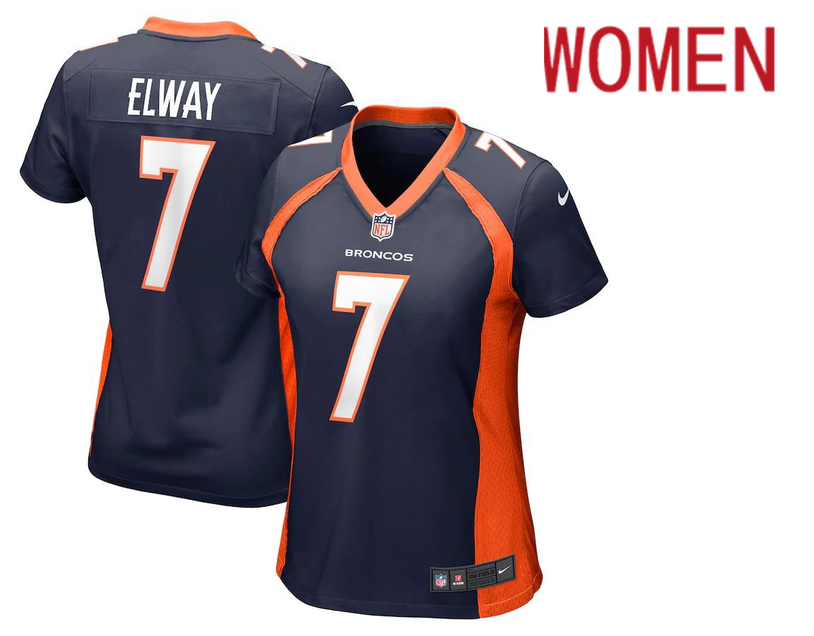 Women Denver Broncos #7 John Elway Nike Navy Retired Player NFL Jersey